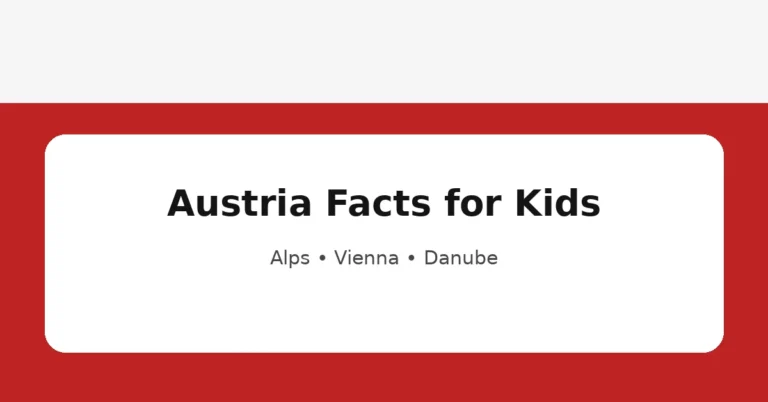 Austria facts for kids educational graphic about the Alps, Vienna and Danube
