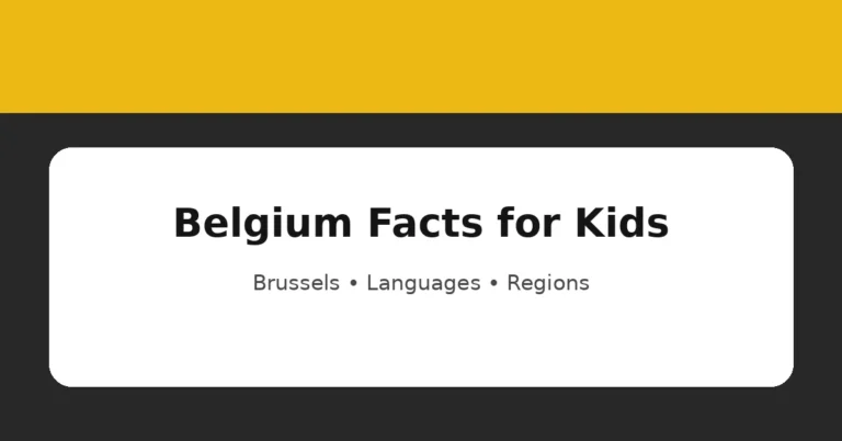 Belgium facts for kids educational graphic about Brussels, languages and regions