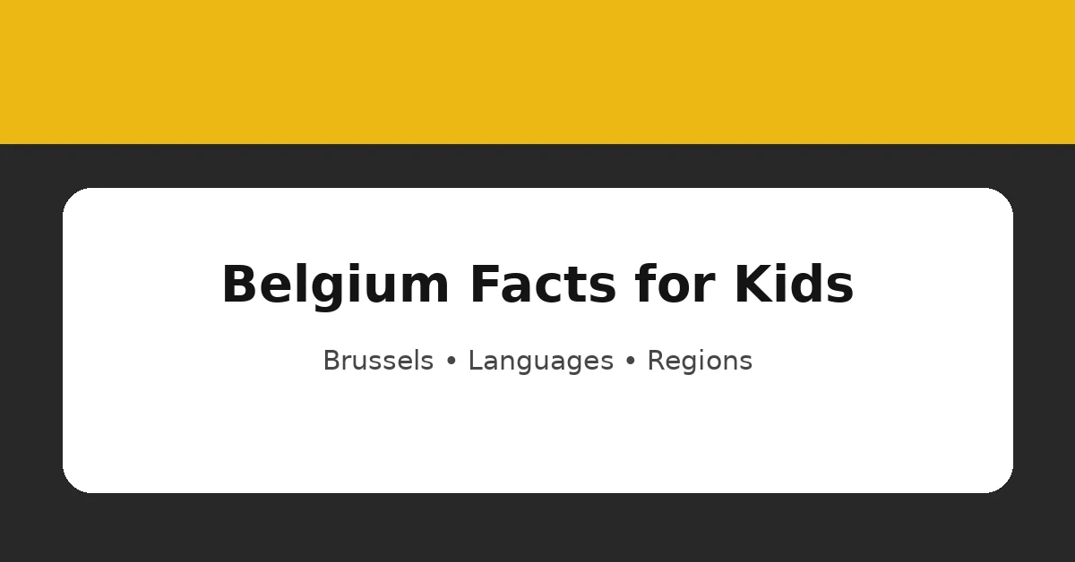 Belgium facts for kids educational graphic about Brussels, languages and regions