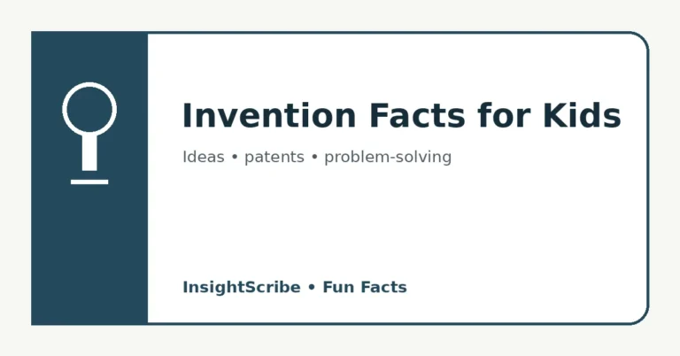 Invention facts for kids educational graphic about ideas, patents and problem-solving