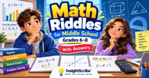 Math riddles for middle school, with answers