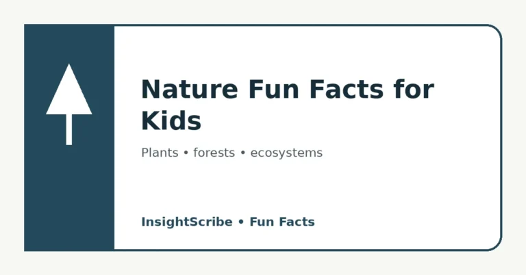 Nature fun facts for kids educational graphic about plants, forests and ecosystems