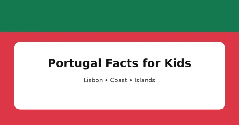 Portugal facts for kids educational graphic about Lisbon, coast and islands